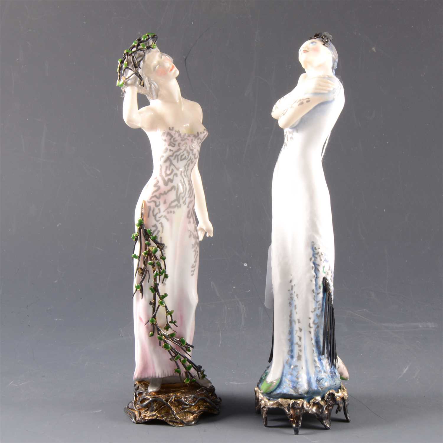 Lot 3 - Two Royal Worcester figures, from the Seasons series