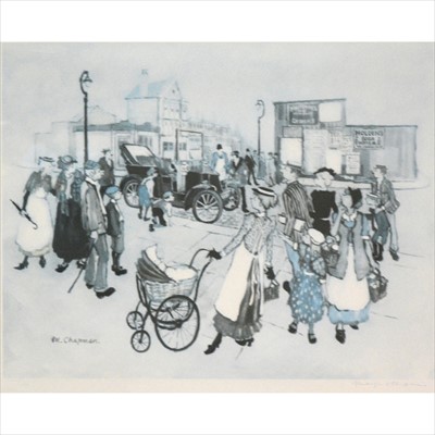 Lot 407 - After Margaret Chapman, Street scene, ...