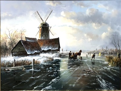 Lot 467 - B Murray, Dutch winter scene, ...