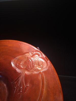 Lot 109 - A wheel carved and fire-polished cameo glass vase and stand, by Emile Gallé.