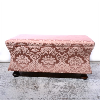 Lot 449 - Victorian upholstered mahogany sarcophagus-shape ottoman, and another