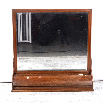 Lot 365 - A Victorian mahogany shelf mirror, rectangular bevelled plate with a hinged compartment.