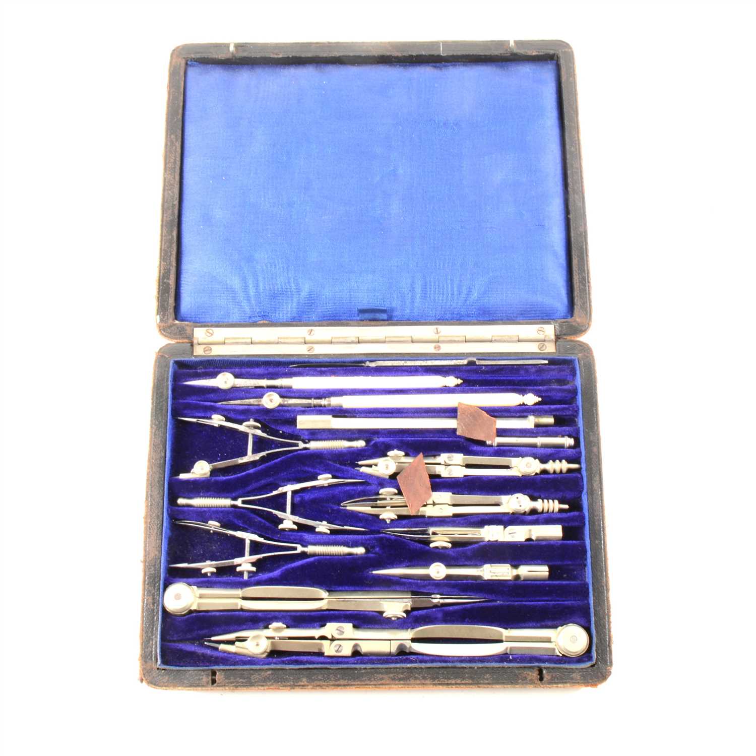 Lot 179 - Geometry set in a leather case.