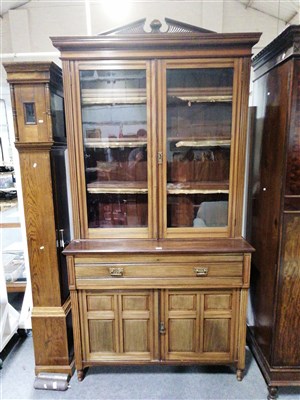 Lot 502 - A Victorian bleached walnut bookcase secretaire, ...