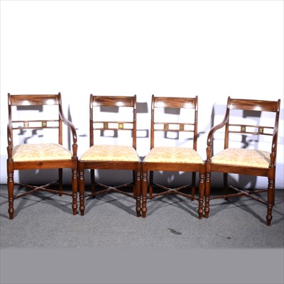 Lot 852 - Set of six Regency style mahogany dining chairs