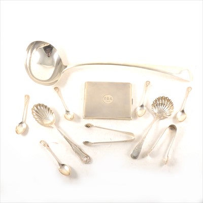 Lot 269 - Silver dressing table brushes and mirror, plus other small items.