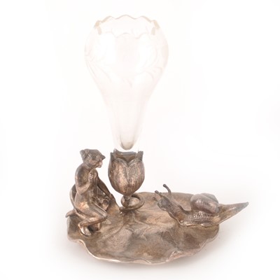 Lot 602 - An Art Nouveau silvered metal figural epergne stand, by WMF.