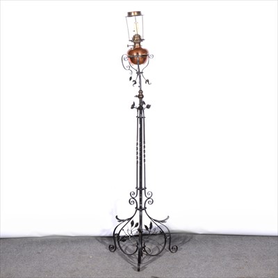 Lot 600 - A Victorian cast metal standard lamp