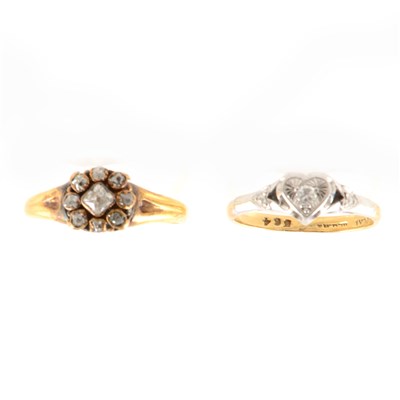 Lot 393 - Two diamond rings.