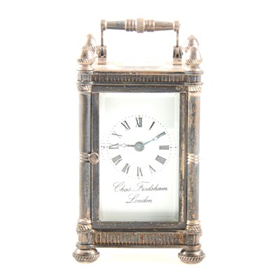 Lot 733 - Charles Frodsham, London, a miniature silver cased carriage clock