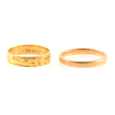 Lot 293 - Two gold wedding rings.