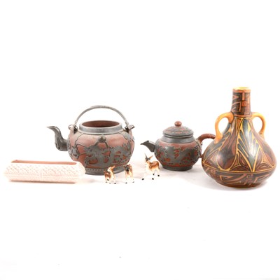 Lot 36A - A Shelley part coffee set, three-piece Chinese terracotta base tea set, and other ceramics