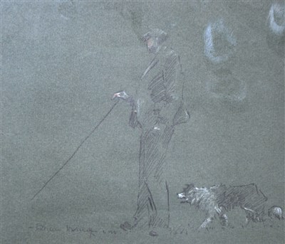 Lot 532 - Brian Irving, Shepherd and Sheepdog, pen and ink; and other pictures