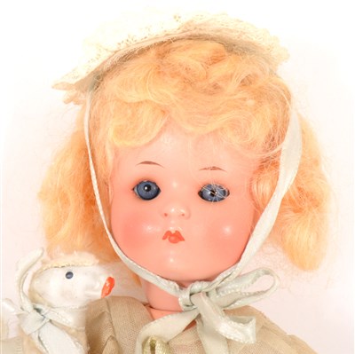 Lot 109 - Armand Marseille Germany bisque head doll, stamped 310 10/0, with 'Little Bo Peep' outfit