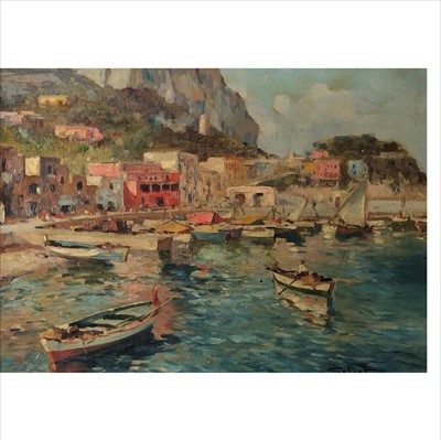 Lot 414 - Francois Salvat, Mediterranean harbour