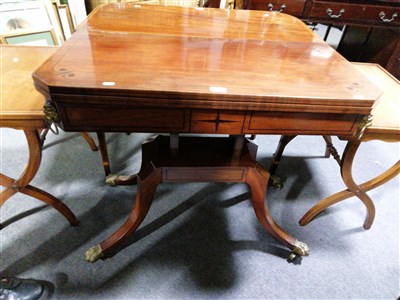 Lot 609 - A Regency mahogany card table, ...