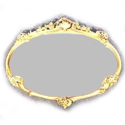 Lot 701 - A gilt gesso oval wall mirror