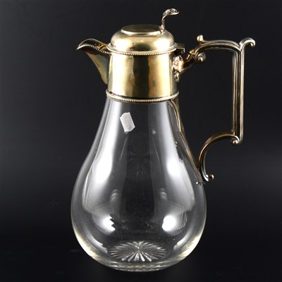 Lot 419 - An Edwardian silver-mounted claret jug