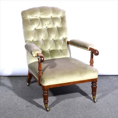 Lot 562 - A Victorian rosewood framed armchair, ...