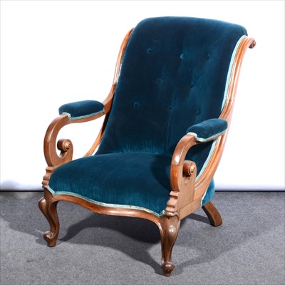 Lot 563 - A Victorian mahogany armchair, ...