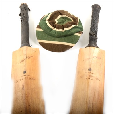 Lot 220 - Cricket: Vintage cricket bats, cricket balls, etc., ...