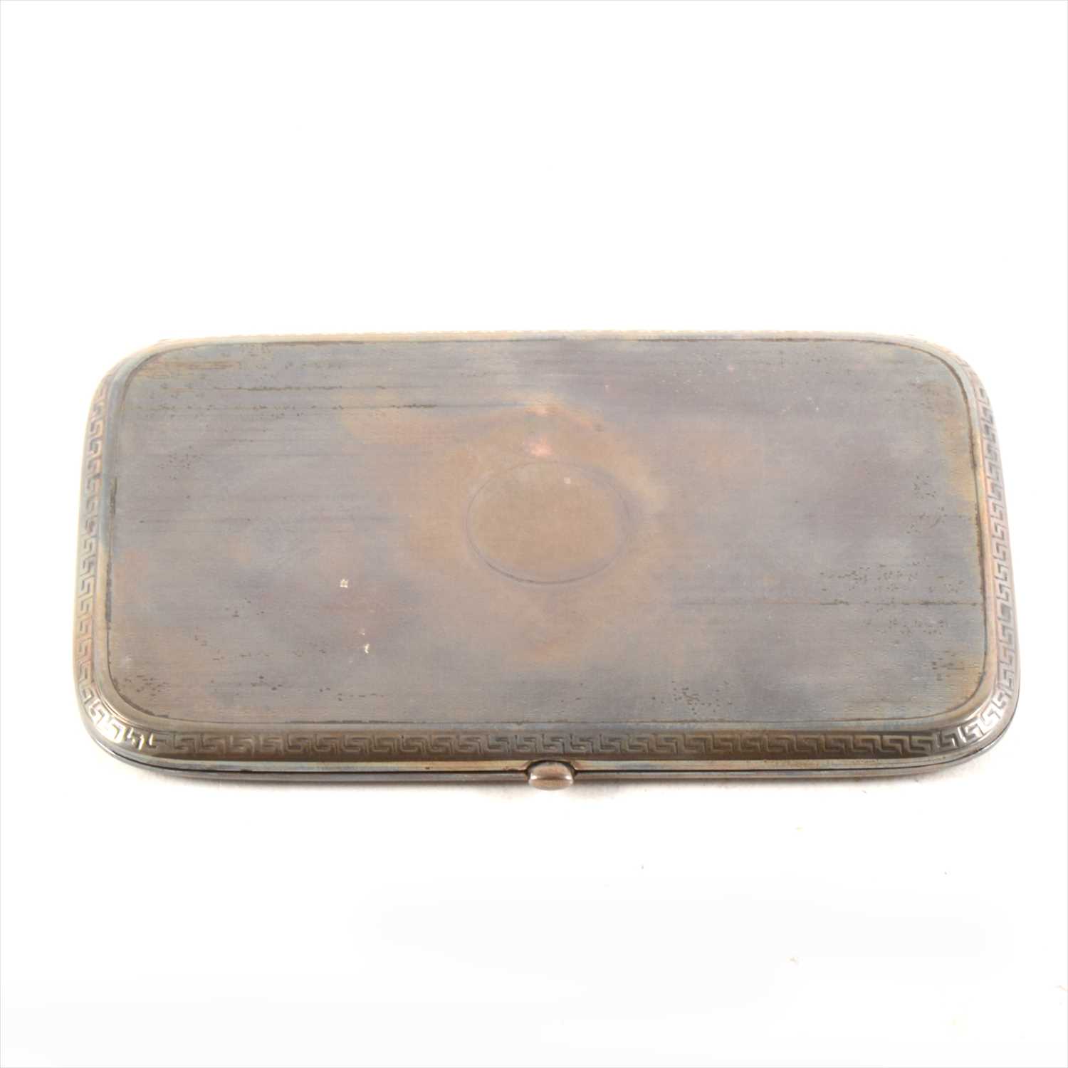Lot 256 - A large silver cigarette case, ...