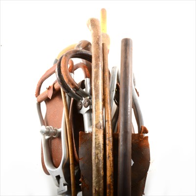Lot 218 - A collection of walking sticks, shooting sticks, ...