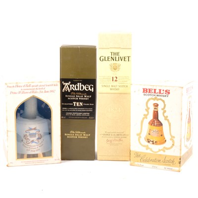 Lot 277 - Ardbeg, Glenlivet and two Bells Whisky, all boxed.