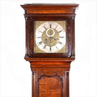 Lot 744 - Barker, Wigan, oak longcase clock.