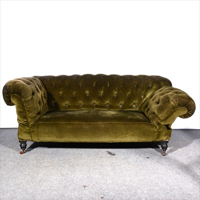 Lot 490 - A Victorian drop-end Chesterfield settee