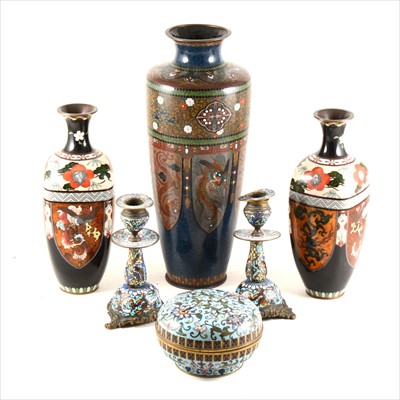 Lot 234 - A Chinese cloisonné vase, of shouldered form, etc