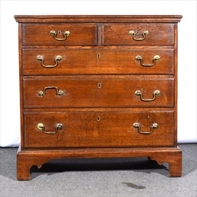 Lot 510 - An old oak chest of drawers, of small size,...