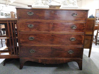 Lot 558 - George III mahogany chest of drawers,...