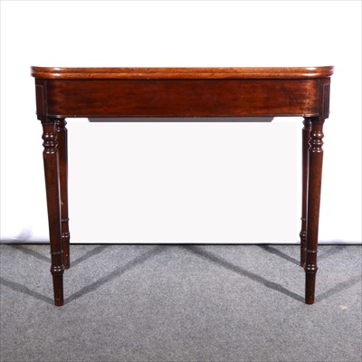 Lot 622 - Early Victorian mahogany tea table, D-shape...