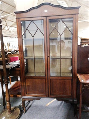 Lot 581 - An Edwardian mahogany china cabinet with a...