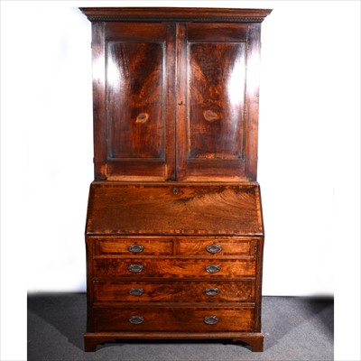 Lot 506 - George III mahogany bureau, fall front...