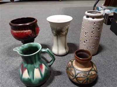 Lot 23 - A quantity of West German 'Lava' pottery vessels, and similar