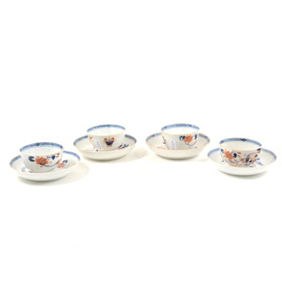 Lot 82 - Four Chinese porcelain tea bowls and saucers, ...
