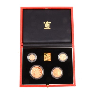 Lot 212 - Royal Mint 1999 UK gold proof four coin Sovereign Collection