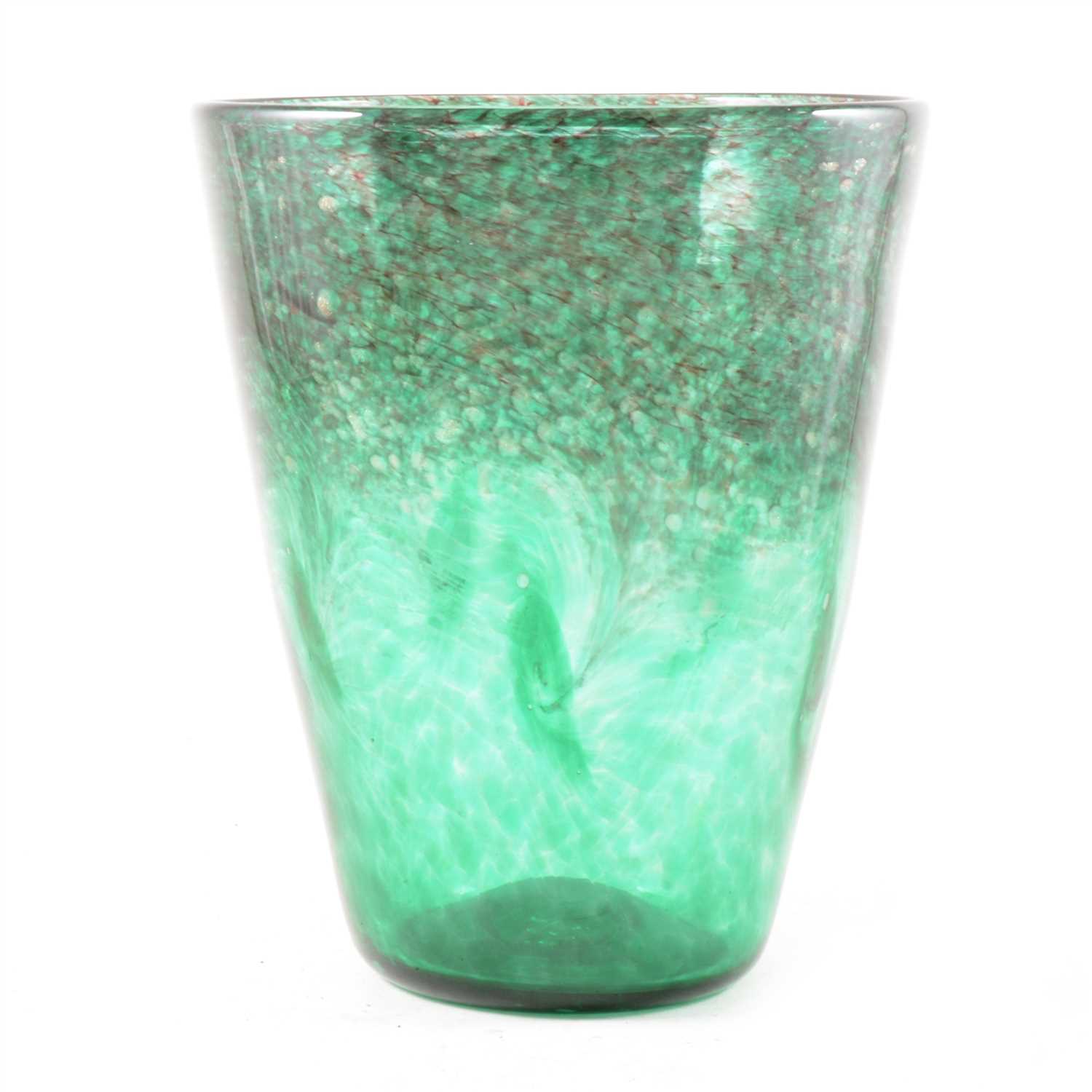 Lot 10 - A Strathearn Glass vase, tapering form with gold inclusions