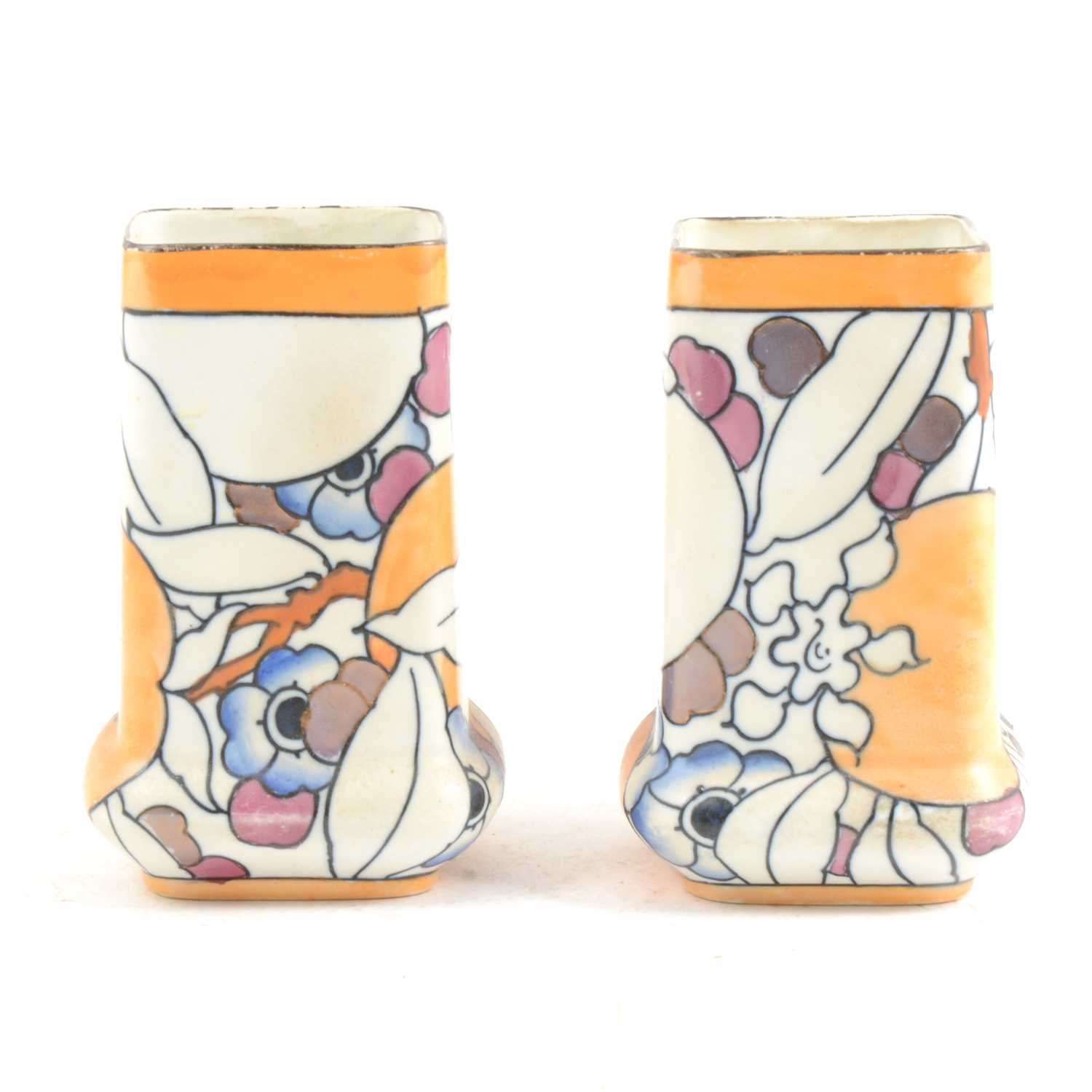 Lot 9 - A pair of Burleigh Ware vases, designed by Charlotte Rhead, ...