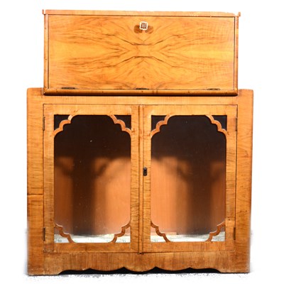 Lot 649 - Art Deco walnut cocktail cabinet