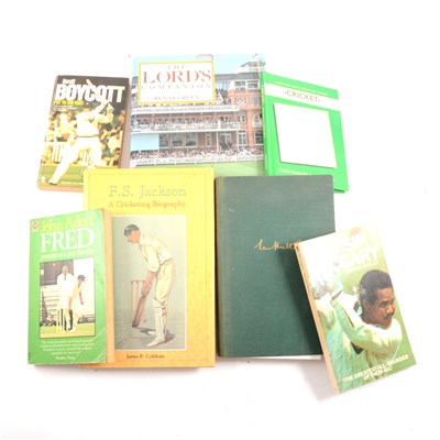 Lot 106 - A small library of cricket related books and material