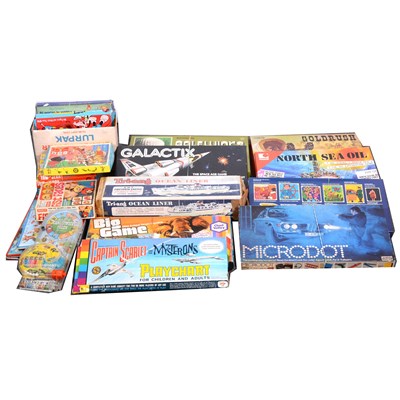 Lot 169 - Vintage toys and board games, including Galactix game, Camberwick bagatelle and others, one box.