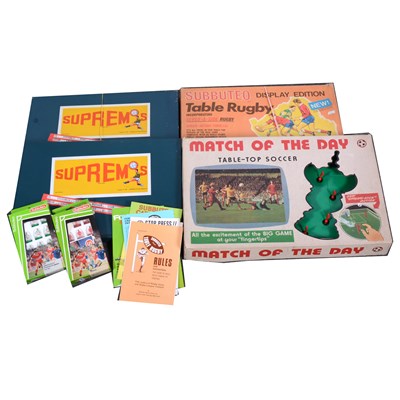 Lot 162 - Football related toys and games; including Subbuteo Table Rugby set, football teams and others.