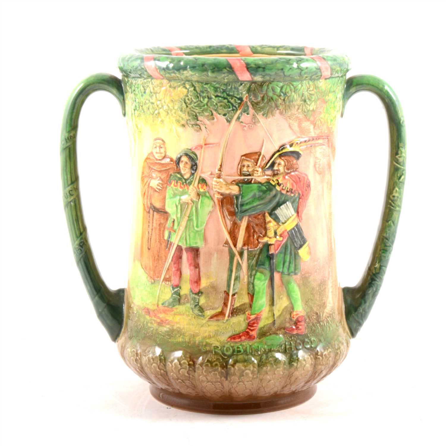 Lot 38 - A Royal Doulton twin handled loving cup, Robin Hood, number 26 of 600.