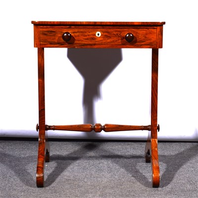 Lot 697 - Early Victorian rosewood work table,...