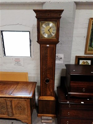 Lot 346 - A reproduction oak longcase clock, ...