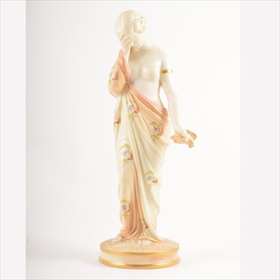 Lot 33 - Royal Worcester figure of a maiden in classical dress