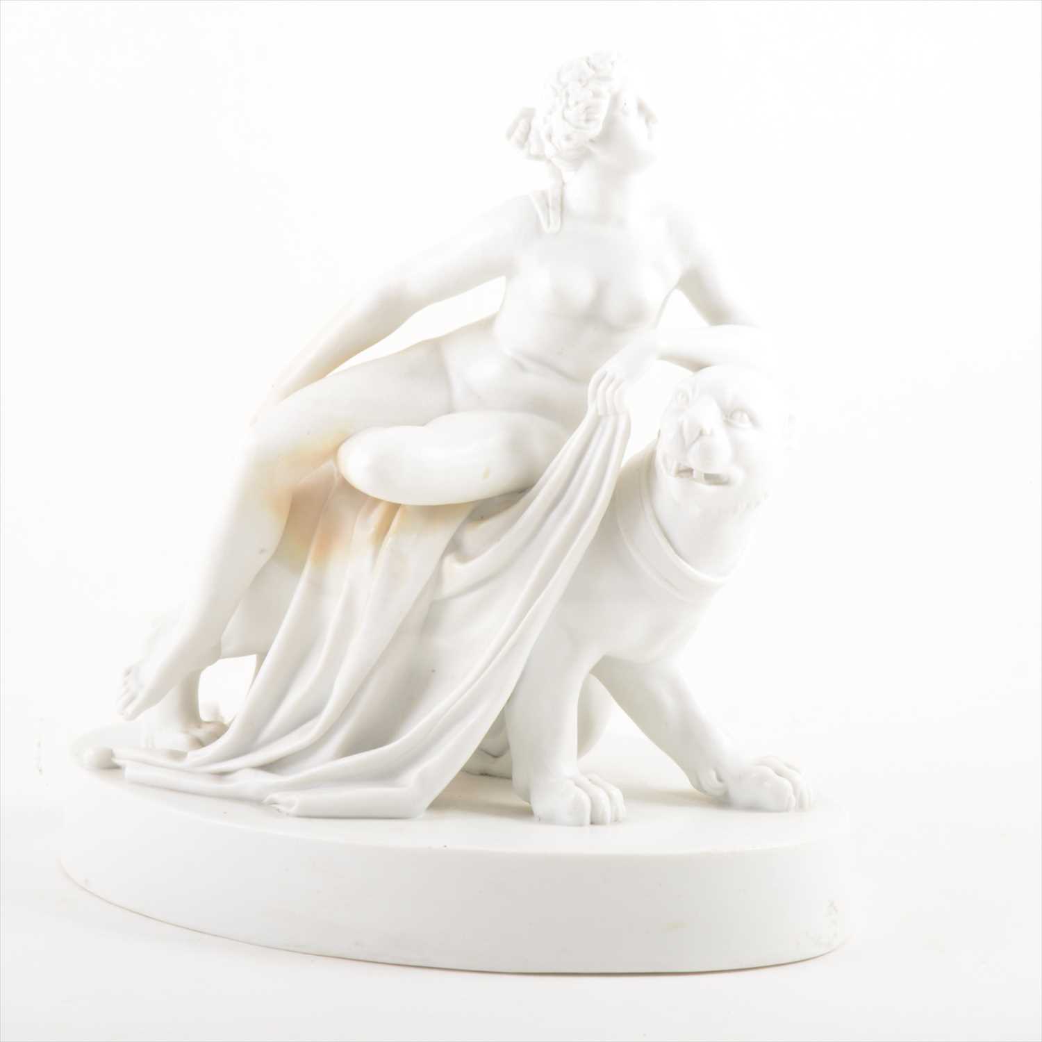 Lot 523 - A Meissen parian group, Ariadne on the panther